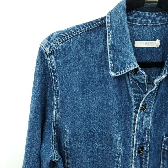 rag & bone All In One Denim Jumpsuit 10/30 Willow Blue - Picture 8 of 16